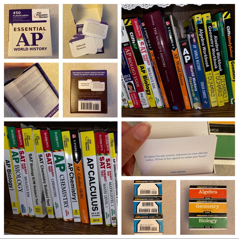AP Exam and SAT prep books